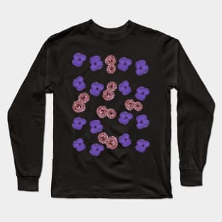 Painted purple flowers and roses Long Sleeve T-Shirt